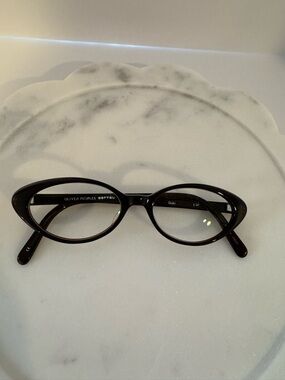 Vintage Oliver Peoples Dark Tortoise Narrow Cat-Eye Glasses